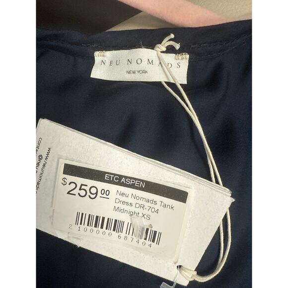 NWT Neu Nomads Navy Blue Silk Tank Dress Sz XS - Picture 4 of 4